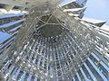 The inside of the spiral tower of Crystal Cathedral.