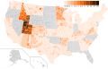 Results by county, shaded according to percentage of the vote for Evan McMullin