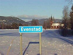 View of the village road sign