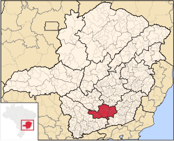 Location of the Mesoregion of Campo das Vertentes