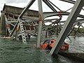 Collapsed section of the I-5 bridge