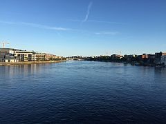 Otra river between Lund (left) and Kvadraturen (right)