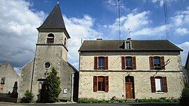 The church and town hall in Planay