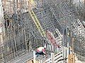 Closeup of rebar placement at South River Pump Station, West Sacramento, California, taken 25 March 2005 Used on Reinforced concrete, Rebar, Steel fixer