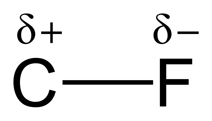 File:Carbon-fluorine-bond-polarity-2D-black.svg