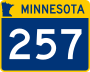 Trunk Highway 257 marker