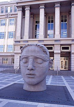 The blindfolded head of Themis