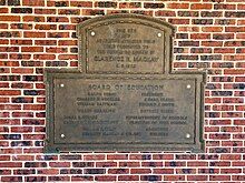 The commemorative plaque at the high school.