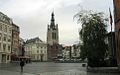 Grote Markt (main square) of Kortrijk with Saint-Martin's Church