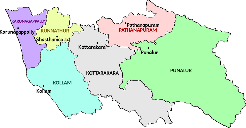 File:Subdistricts of Kollam.png