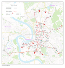 Düsseldorf tramway network.