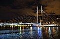 The Ypsilon Bridge seen from the Strømsø side at night