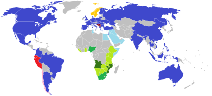 World map, with different shading for "Big Brother" versions