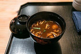 Dark miso soup