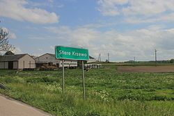 Entrance sign in Stare Krzewo