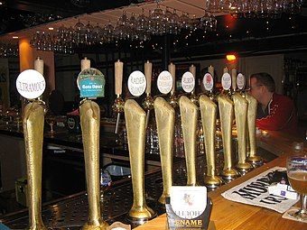 Beer taps serving some of the most popular brands