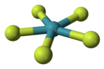 Ball-and-stick model of the pentafluoroxenate ion