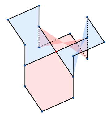 4 skew hexagons in a square arrangement form the vertex of {6,4}6.