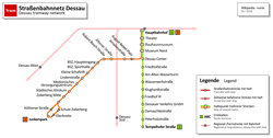 Dessau tramway network, 2022.