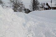 A partially cleared street