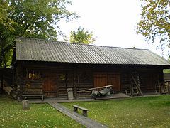 A barn (ovin) in the museum-estate of Surikov. Krasnoyarsk, Russia.