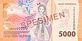 5,000 rupiah banknote featuring Mount Bromo