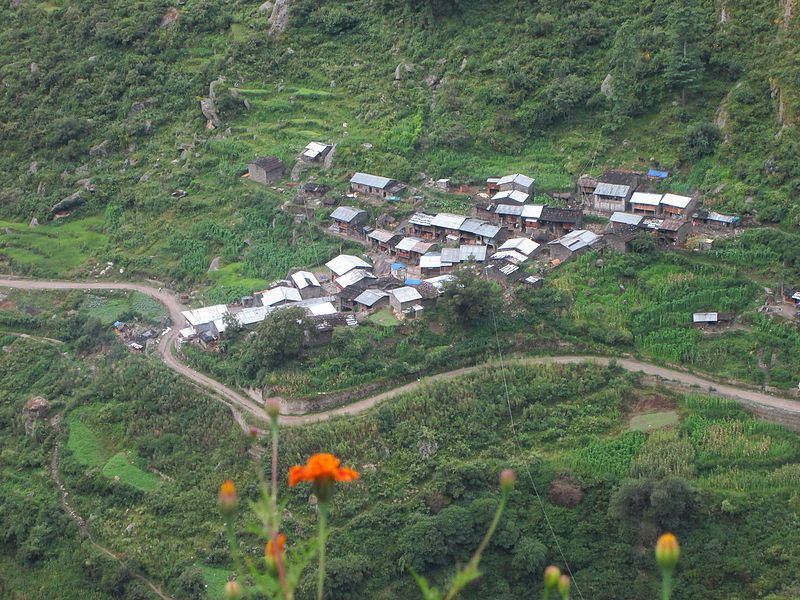 File:Thuman Village, Langtang.JPG