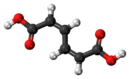 Ball-and-stick model of the cis,cis-muconic acid molecule