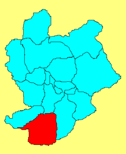 Location in Zhangjiakou City jurisdiction