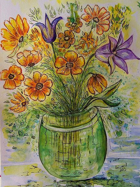 File:Blumen aquarelle, krismat.eu.jpg