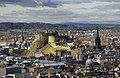 Image 3Edinburgh Castle is a fortress which dominates the skyline of the city of Edinburgh, from its position atop the volcanic Castle Rock. Human habitation of the site is dated back as far as the 9th century BC, although the nature of early settlement is unclear. There has been a royal castle here since at least the reign of King David in the 12th century, and the site continued to be a royal residence until the Union of the Crowns in 1603.