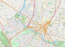 Map of Central Austin, Texas, with marked corridors radiating from the Capitol