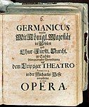 Germanicus, cover of the libretto