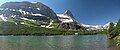 Redrock Lake with Mount Grinnell above Redrock Falls with Grinnell Point to the left.