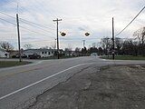 Looking south at the intersection of Ohio Highways 350 and 134