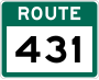 Route 431 marker