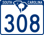 South Carolina Highway 308 marker