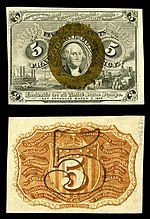 Five-cent second-issue fractional note