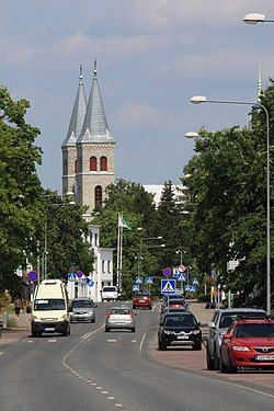 Centre of Rapla, the church in the background.