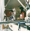 Angelle Sampey talking to a fan at the 2001 Southern Nationals at Atlanta Dragway in Commerce, Georgia.