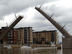 The Kaldnes Bridge in Tønsberg, Norway is a footbridge and bascule bridge.