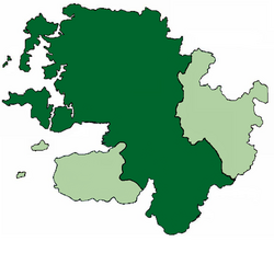 County Mayo, c. 1590 Mac William Íochtar territory (dark green) Vassals of Mac William Íochtar (light green)