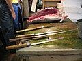 Japanese utensils used to fillet large tuna