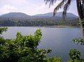 The view of Lake Yambo from the narrow strip of land that seperates it from Lake Pandin.