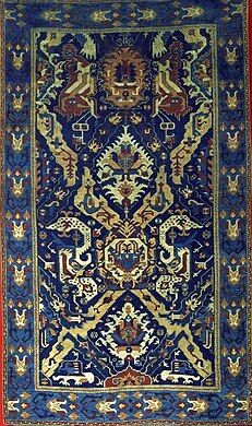 Armenian carpet with Vishap (dragon) in Karabakh