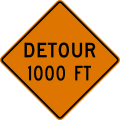 CW20-2 Detour (distance) ahead