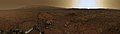 Mars sky at sunset, as imaged by the Curiosity rover (February 2013; Sun simulated by artist)