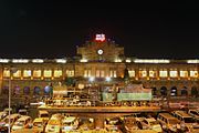 Night view of the station building