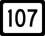 West Virginia Route 107 marker