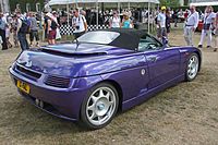 1998 De Tomaso Guarà Spider (BMW-engined); rear view, top up